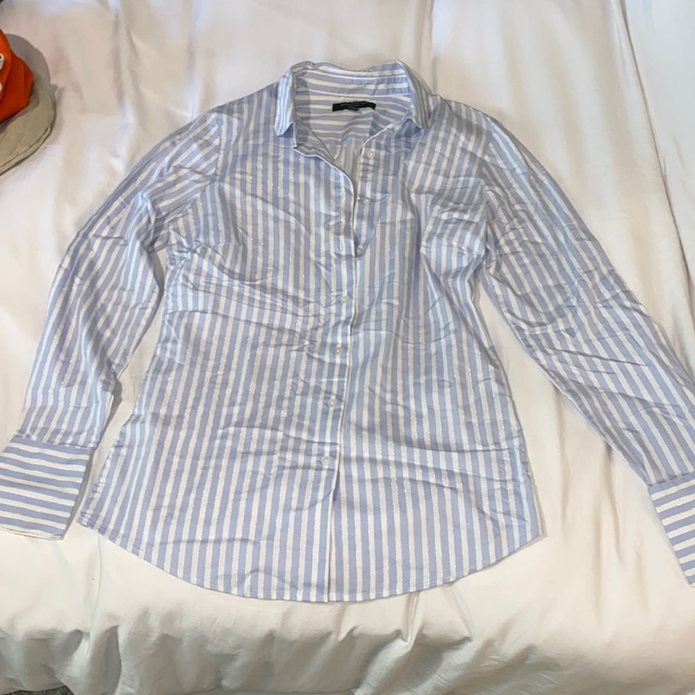 Blue and white dress shirt